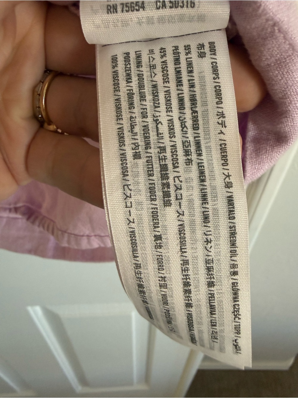 Abercrombie & Fitch Dusty Lilac/Pink Tie-Waist Linen cut out Mini Dress - Picture 5 of 6